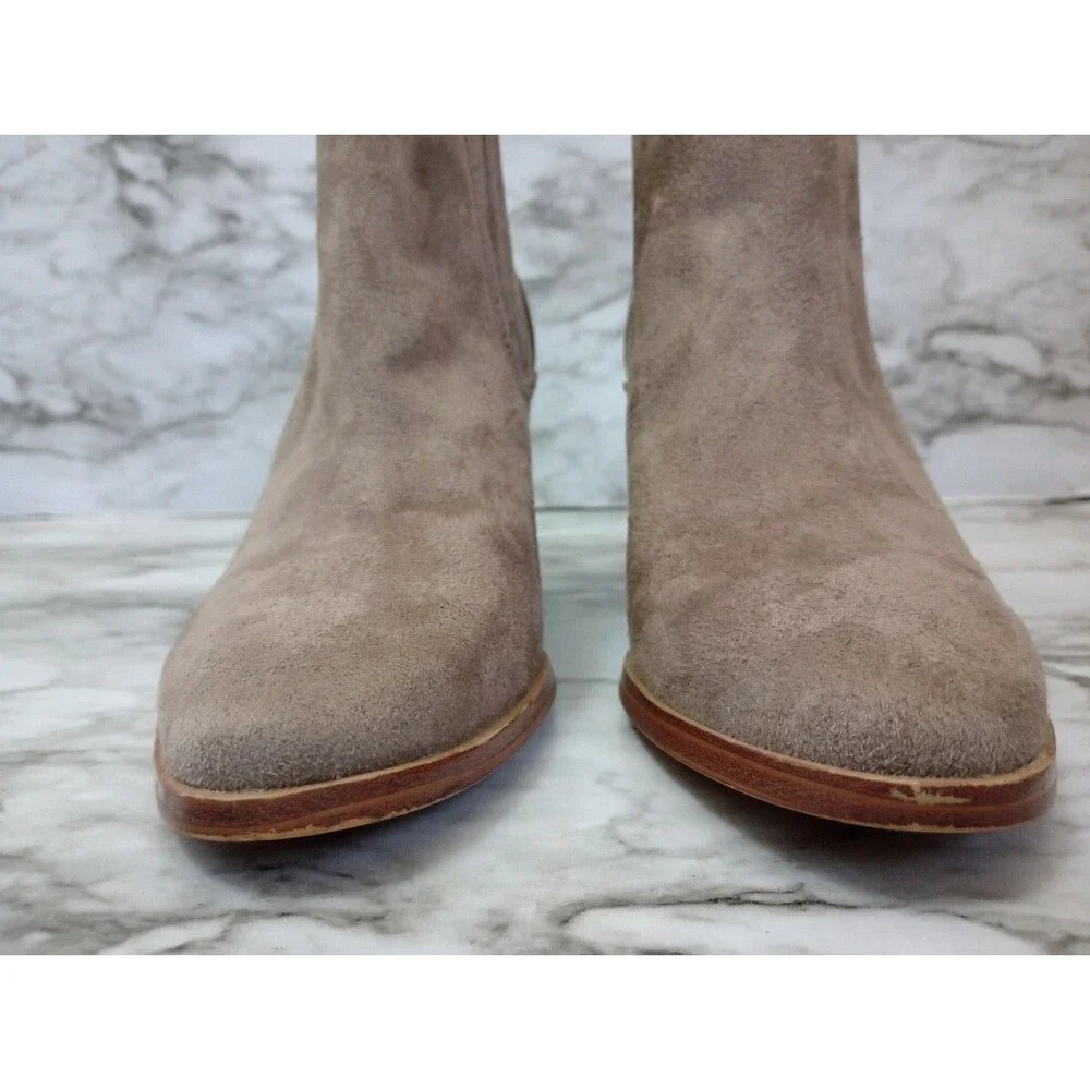 Nine West Faux Suede Grey Ankle Boots Size 6.5M
